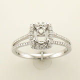 PLATINUM & 14K WHITE GOLD DIAMOND GRAY SPINEL RING