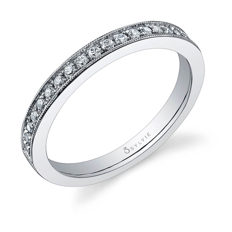 Milgrain Diamond Wedding Band