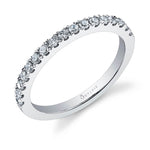 High Polish Diamond Wedding Band