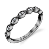 Black Rhodium & Diamond Stackable Wedding Band