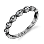 Black Rhodium & Diamond Stackable Wedding Band