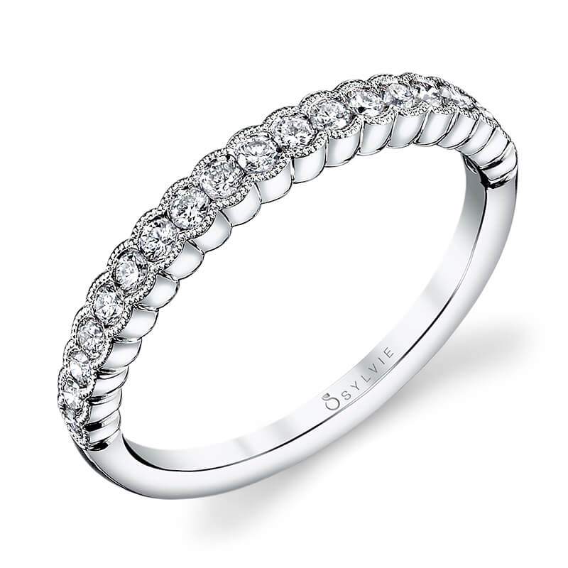 Angeline - White Gold Stackable Band