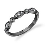 Black Rhodium & Diamond Stackable Band