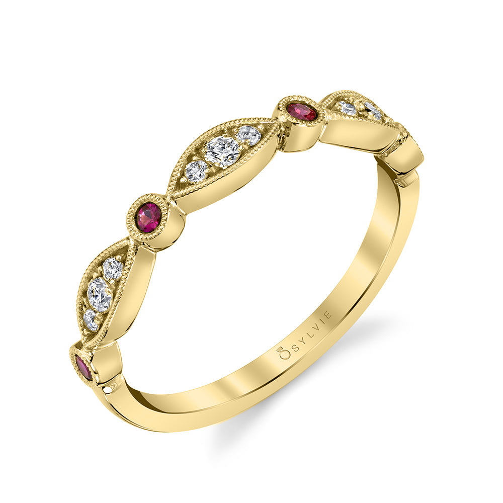Ruby and Diamond Vintage Wedding Ring