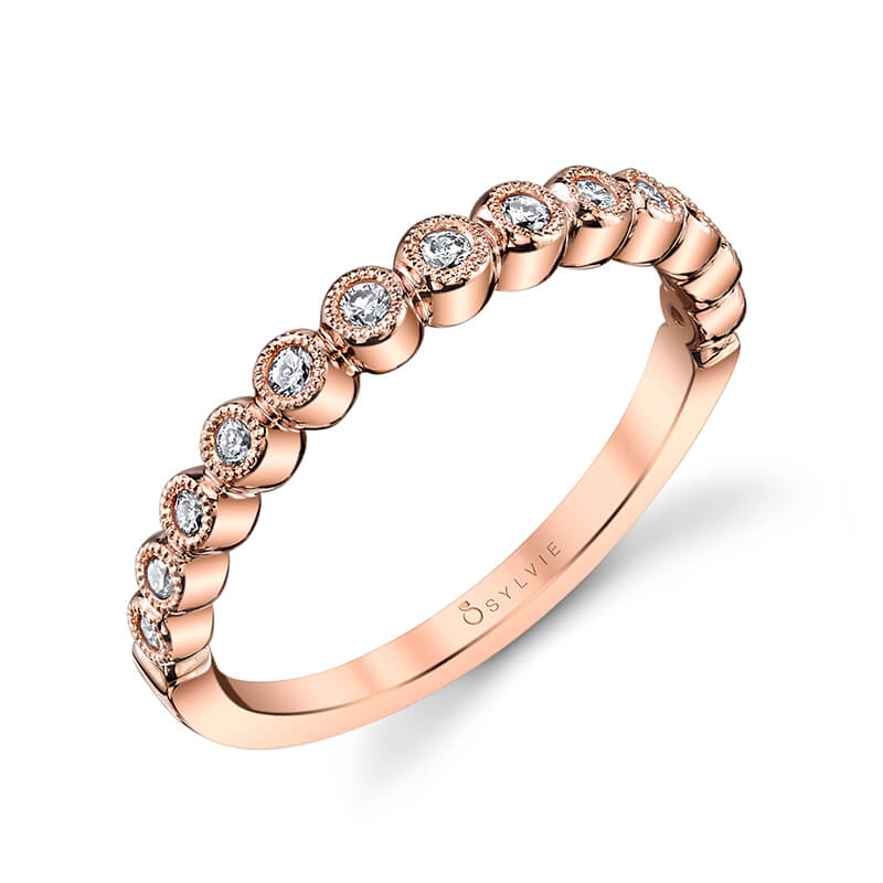 Round White Gold Stackable Band