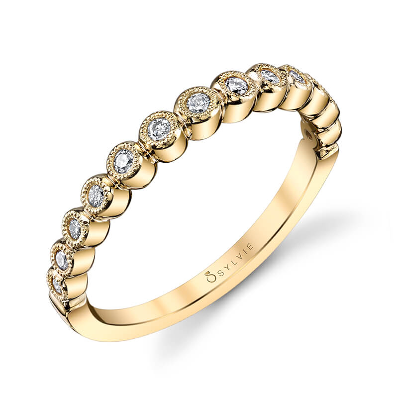 Round White Gold Stackable Band