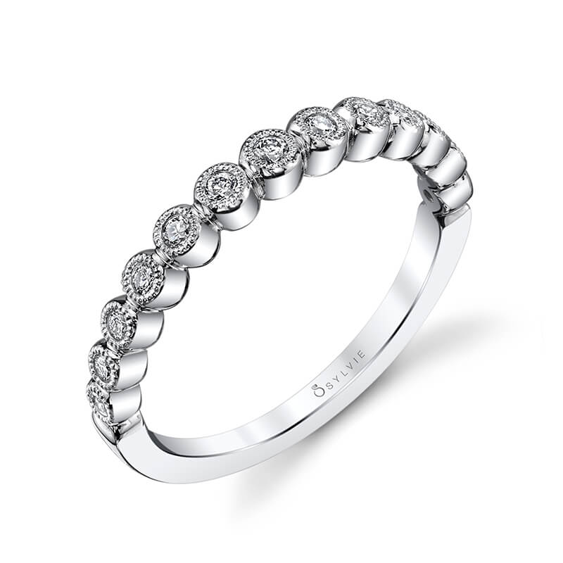 Round White Gold Stackable Band