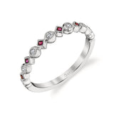 Ruby and Diamond Stackable Band