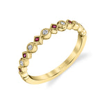 Ruby and Diamond Stackable Band