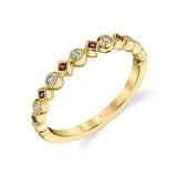 Ruby and Diamond Stackable Band