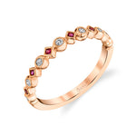 Ruby and Diamond Stackable Band