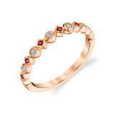 Ruby and Diamond Stackable Band