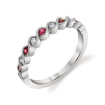 Ruby & Diamond Stackable Wedding Band