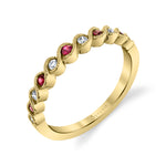 Ruby & Diamond Stackable Wedding Band