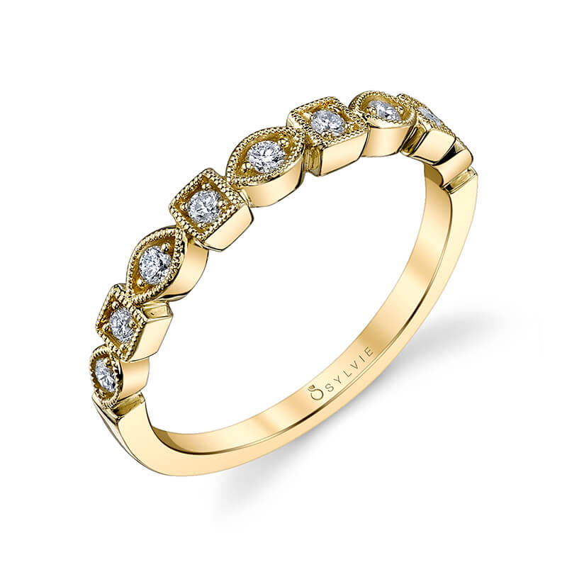 Modern Diamond Stackable Wedding Band
