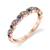 Blue Sapphire Diamond Stackable Band