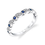 Blue Sapphire Diamond Stackable Band