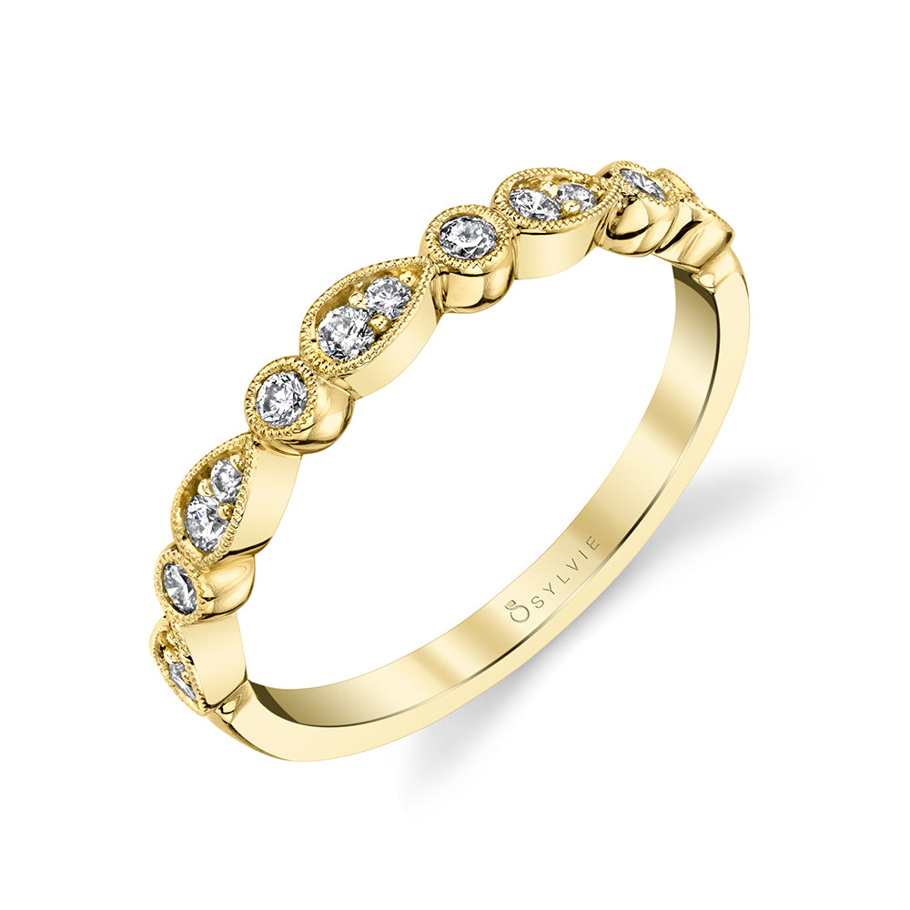 Diamond Stackable Wedding Band - YG - Brynna