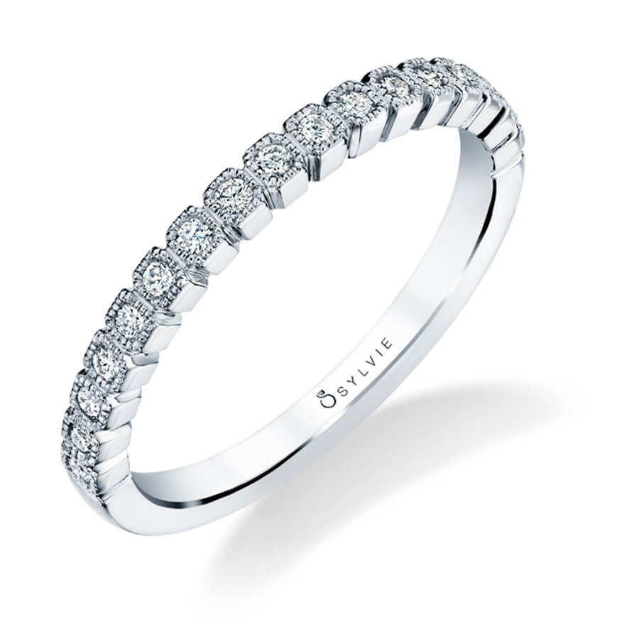 Modern Diamond Stackable Wedding Band