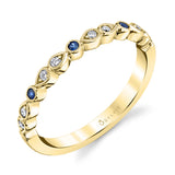 Blue Sapphire Diamond Band