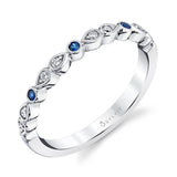 Blue Sapphire Diamond Band
