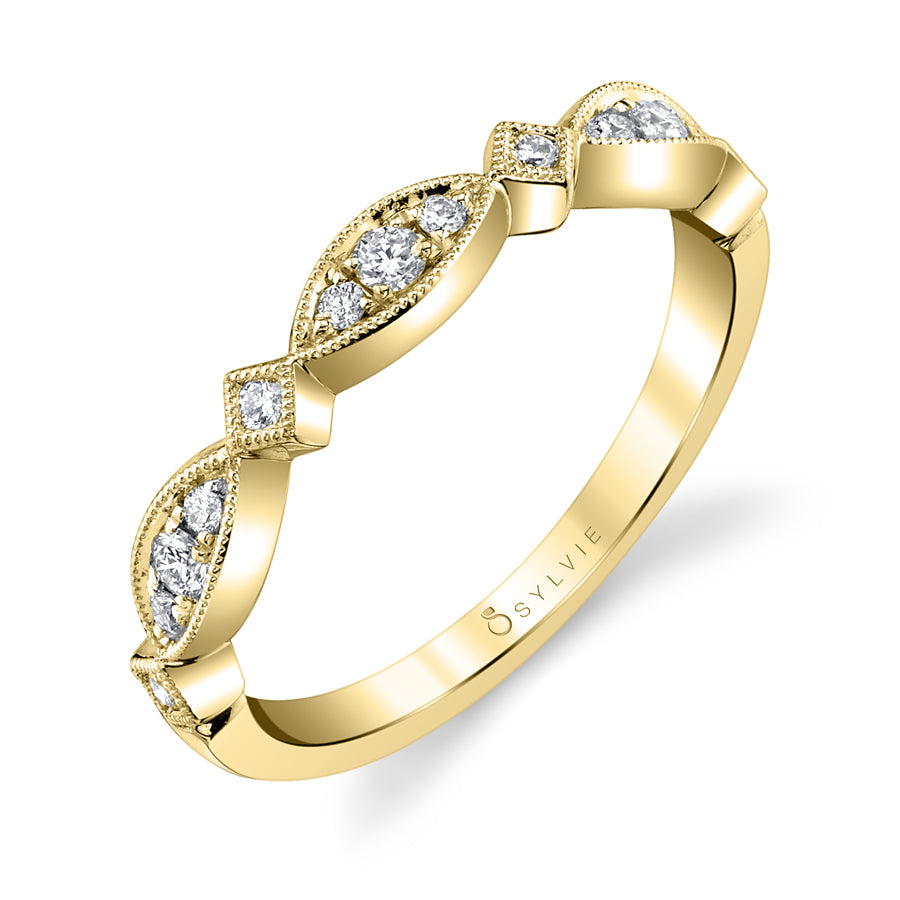 Diamond & Marquise Shaped Stackable Band