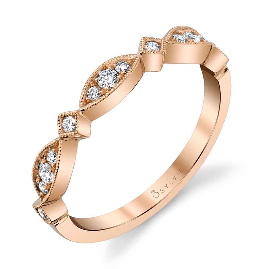 Diamond & Marquise Shaped Stackable Band