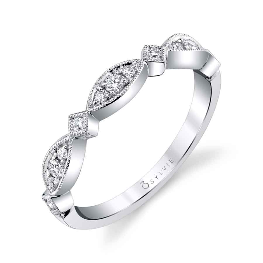 Diamond & Marquise Shaped Stackable Band