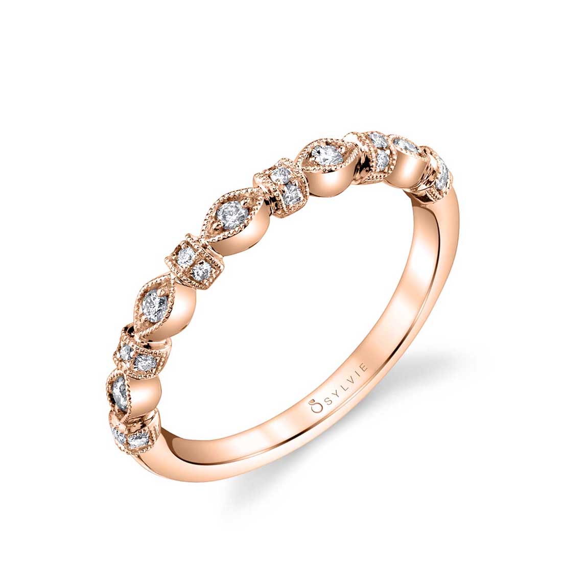 Vintage Inspired Stackable Diamond Band