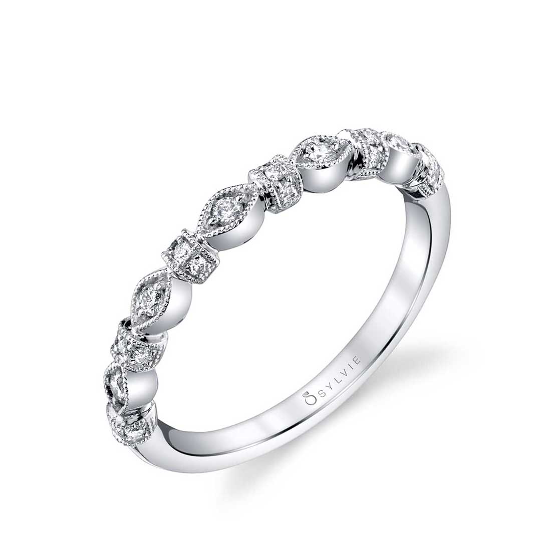 Vintage Inspired Stackable Diamond Band