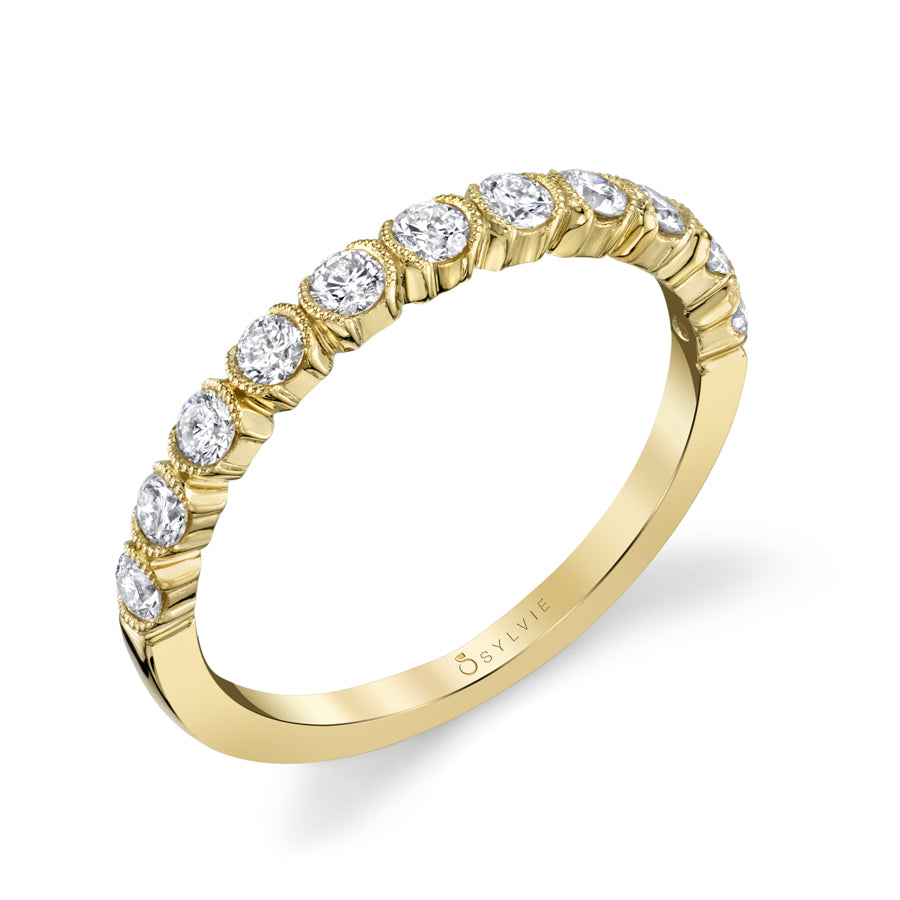 Unique Bezel Set Stackable Band
