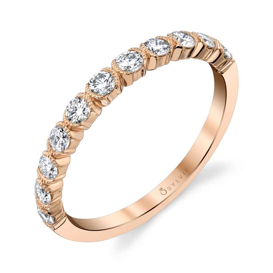 Unique Bezel Set Stackable Band