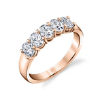 Oval Shaped Five Stone Wedding Band - 1.0 CT