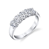 Oval Shaped Five Stone Wedding Band - 1.0 CT