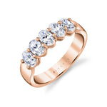 Oval Shaped Five Stone Wedding Band - 1.25 CT