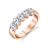 Oval Shaped Five Stone Wedding Band - 1.25 CT