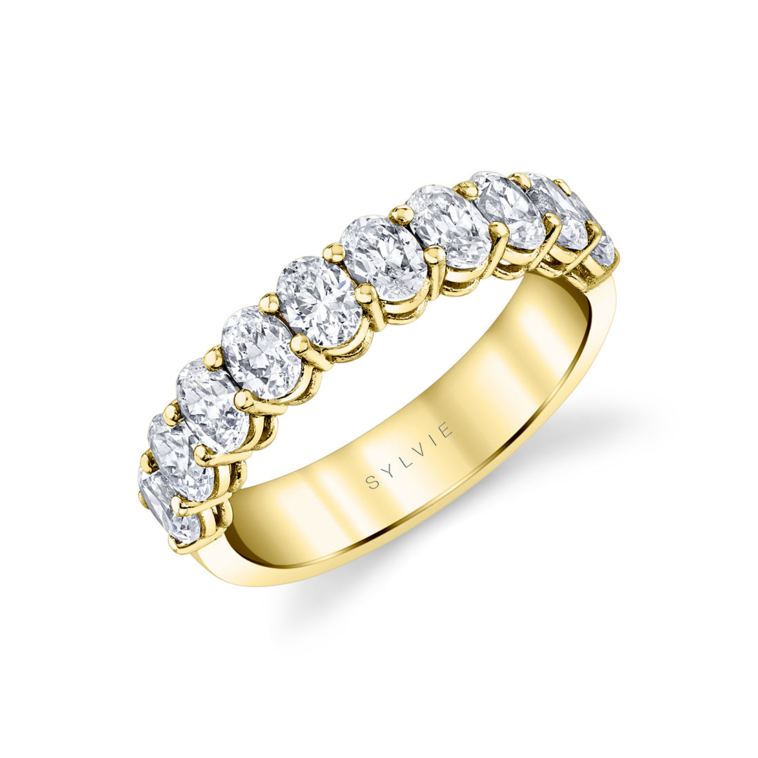 Oval Shaped Wide Wedding Band - 1.65 CT