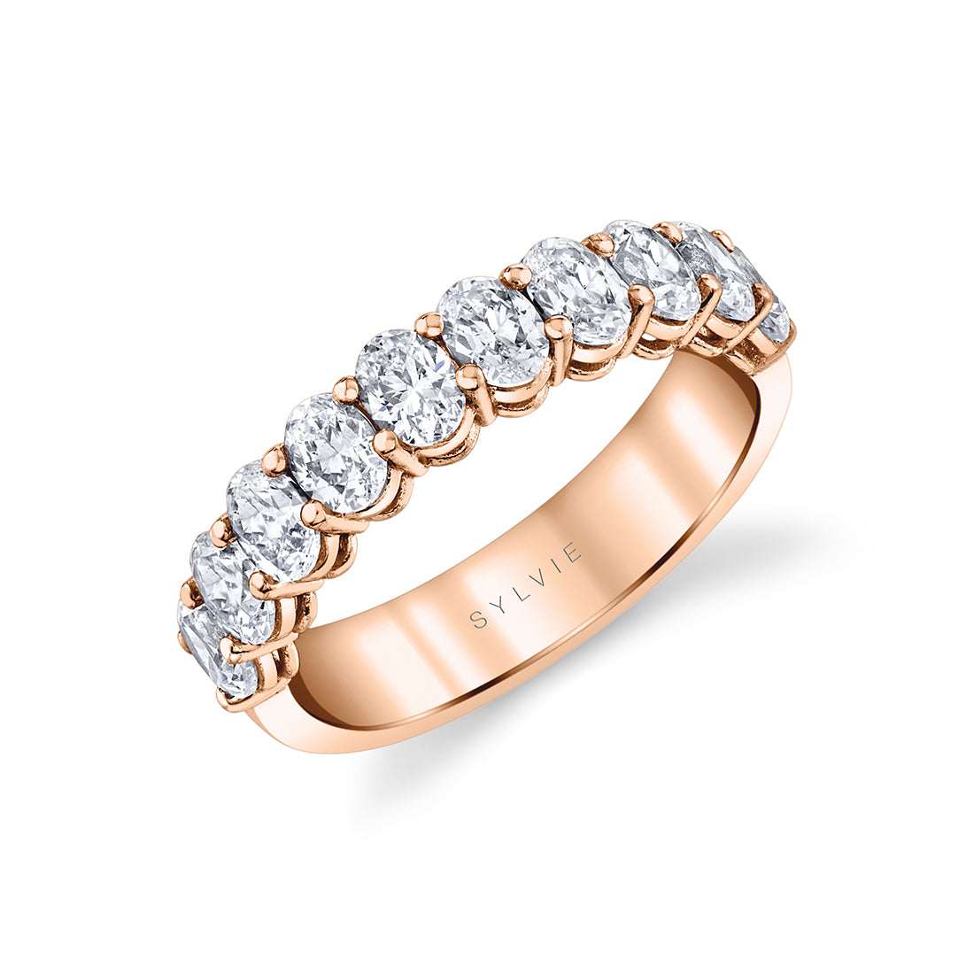 Oval Shaped Wide Wedding Band - 1.65 CT