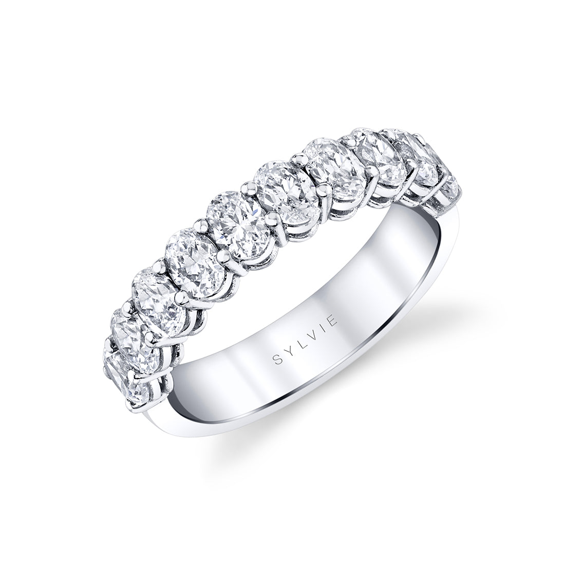 Oval Shaped Wide Wedding Band - 1.65 CT