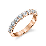 Oval Shaped East To West Wedding Band - 0.90 CT