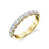 Oval Shaped East To West Wedding Band - 1.08 CT