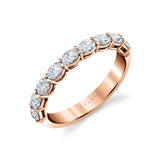 Oval Shaped East To West Wedding Band - 1.08 CT