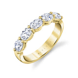 Oval Shaped East to West Five Stone Wedding Band