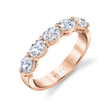 Oval Shaped East to West Five Stone Wedding Band