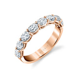 Oval Shaped East To West Wedding Band - 1.30 CT
