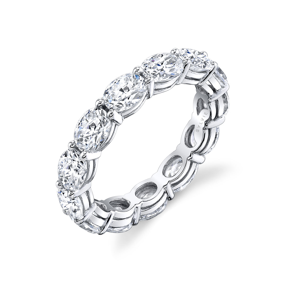 Oval Diamond East to West Eternity Band
