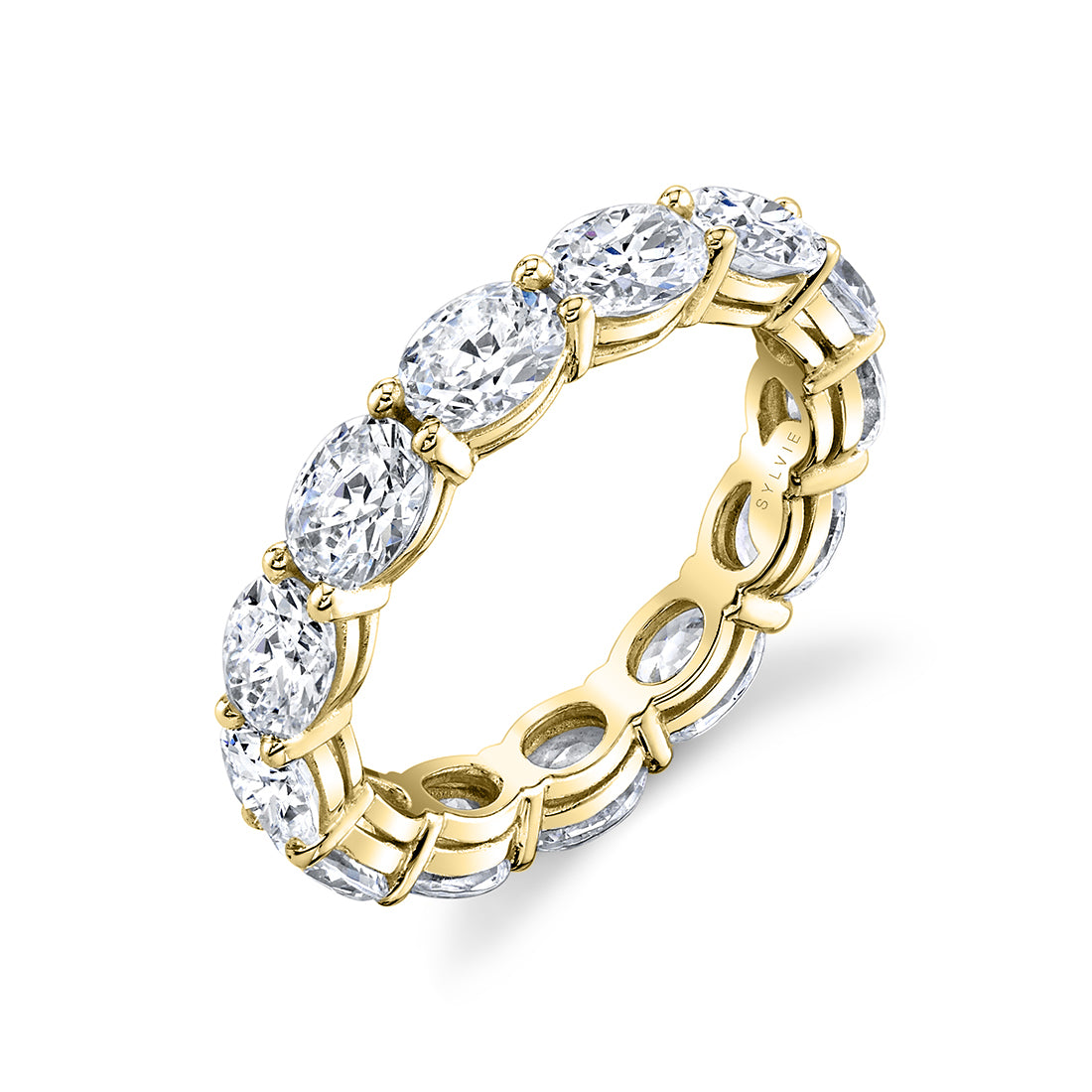 Oval Diamond East to West Eternity Band