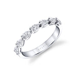 Pear Shaped East To West Wedding Band - 0.75 CT