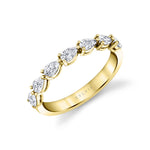 Pear Shaped East To West Wedding Band - 0.75 CT