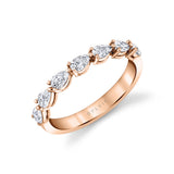 Pear Shaped East To West Wedding Band - 0.75 CT